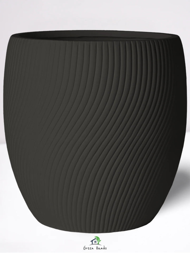 2XL-Round-Plant-Pot-Twilight-Mirage-Fiber-Pot-Matte-Black