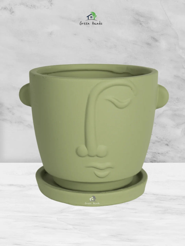 Adorable-Terracotta-Face-Planter-Olive-Green-1