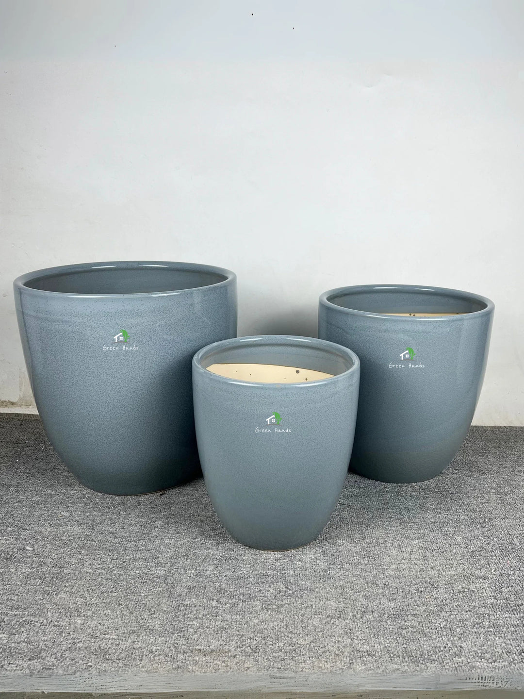 Best-Value-Glossy-Grey-Ceramic-Pots-Set