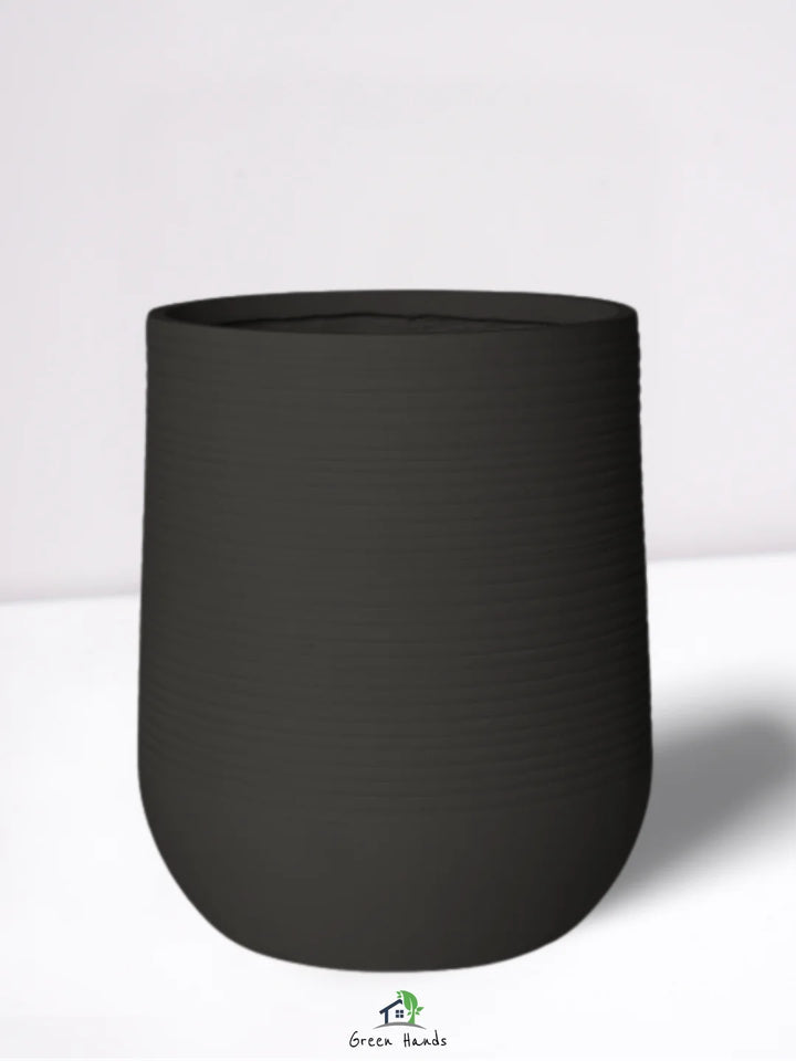 L-Round-Plant-Pot-Moonlit-Elegance-Fiber-Pot-Matte-Black