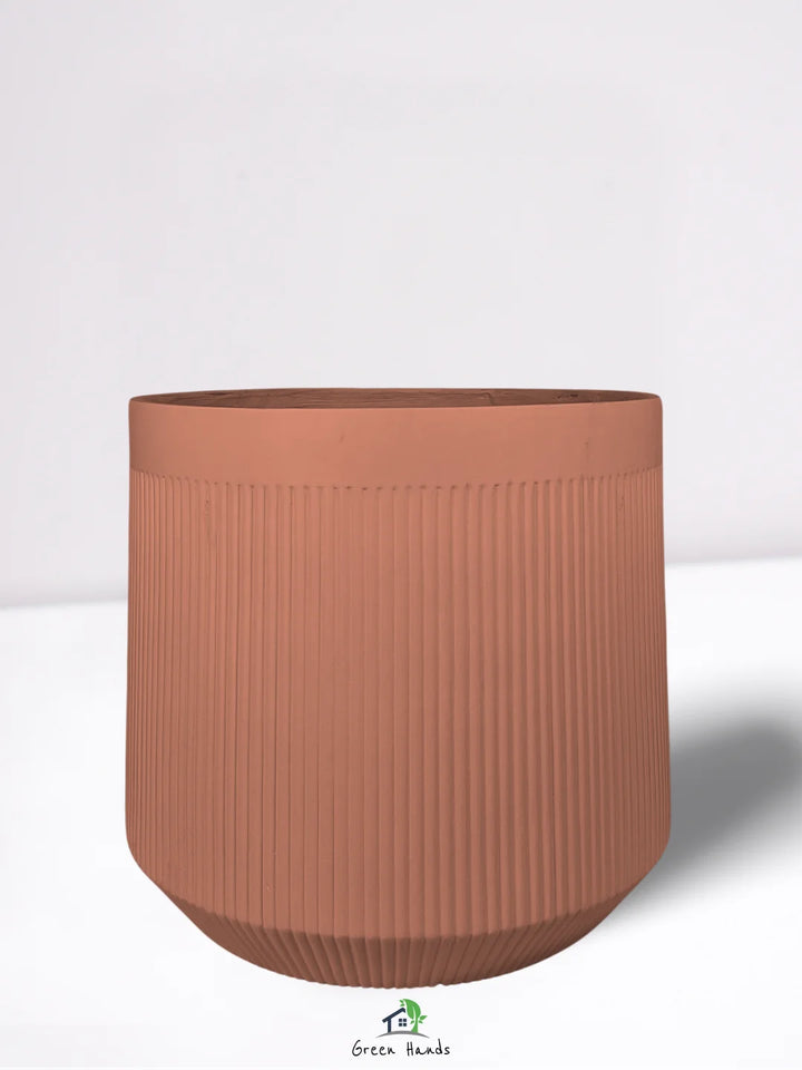 L-Round-Plant-Pot-Royal-Terra-Fiber-Pot-Coral-Red