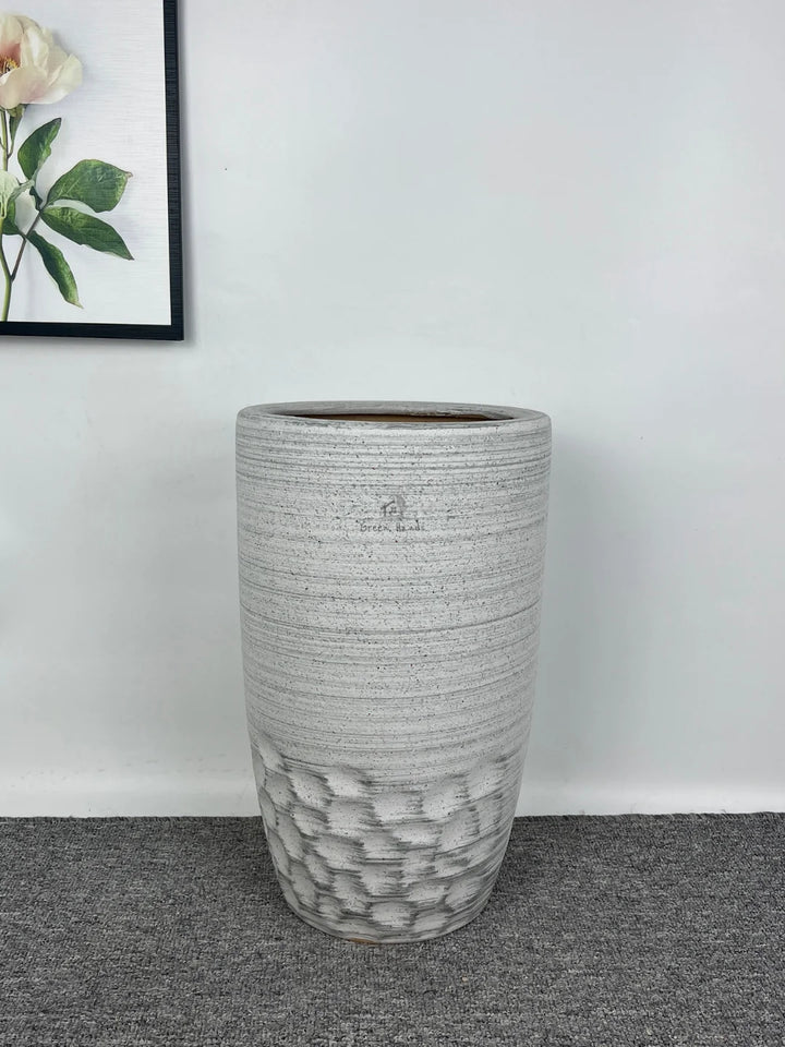 Modern Tall Ceramic Grey Honey Comb Pots: Elegance and Functionality Combined M