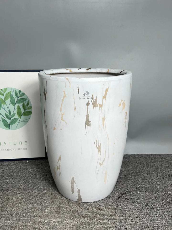 Premium Marble Gold Ceramic Pots: Tall Elegance in UAE