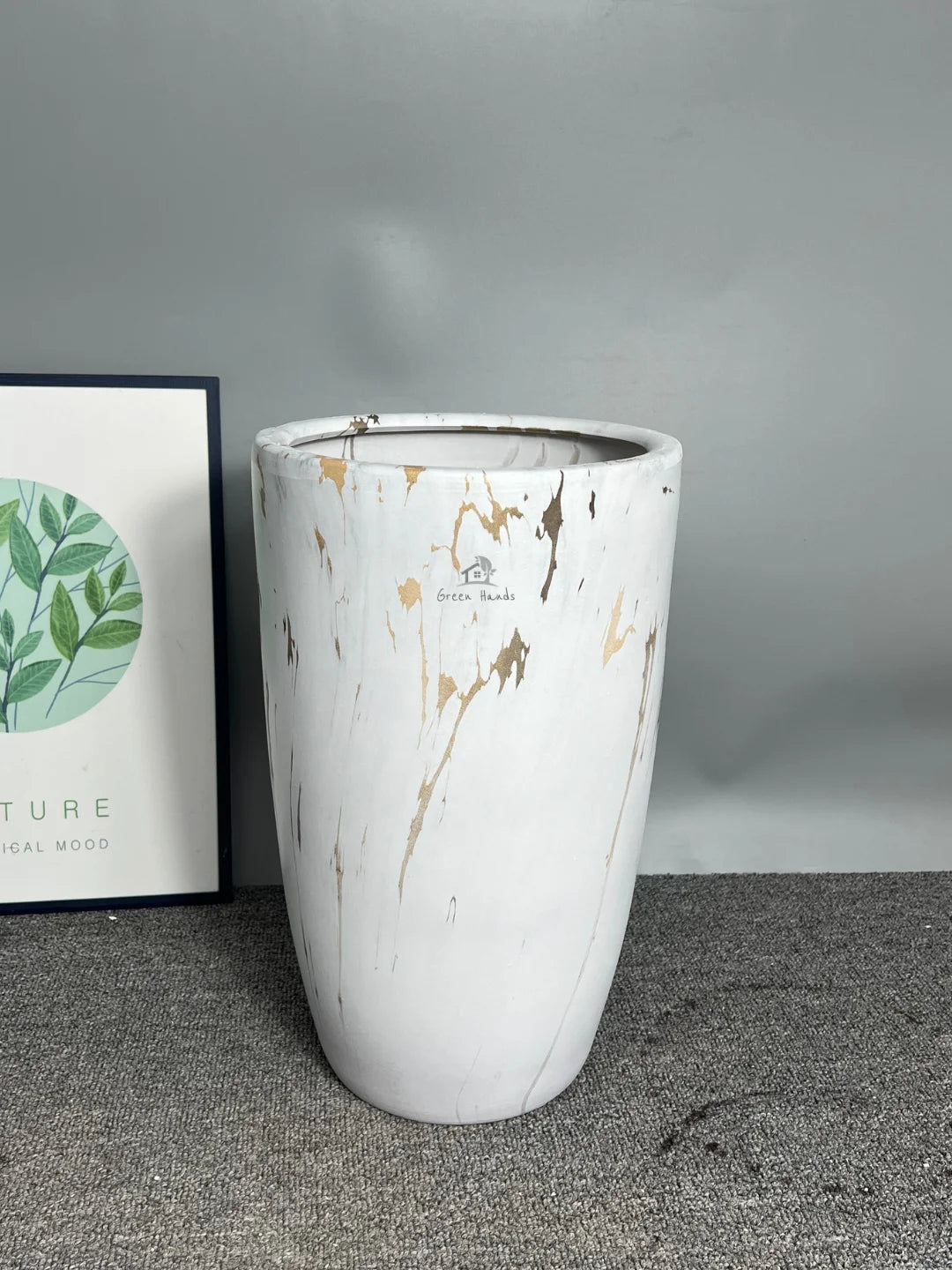 Premium Marble Gold Ceramic Pots: Tall Elegance in UAE