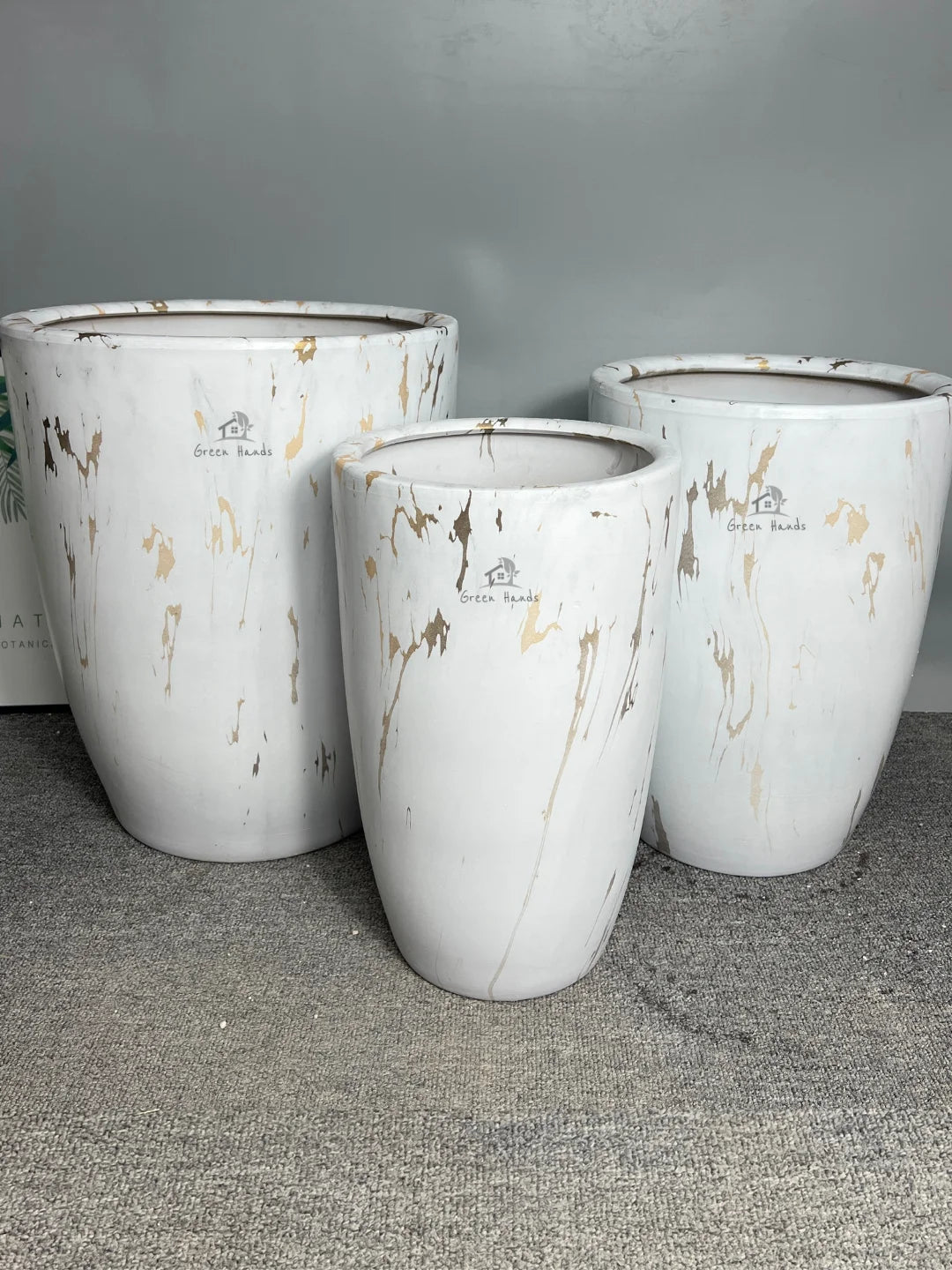 Premium Marble Gold Ceramic Pots: Tall Elegance in UAE