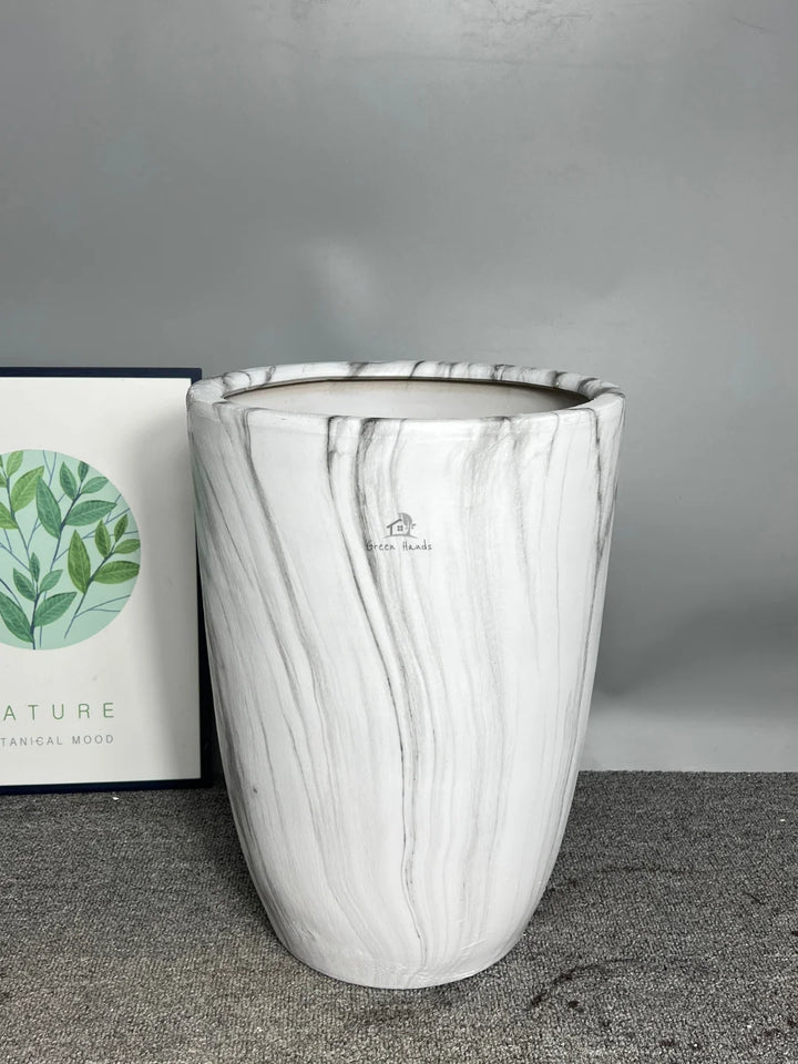 Premium Marble Grey Ceramic Pots: Tall Elegance in UAE