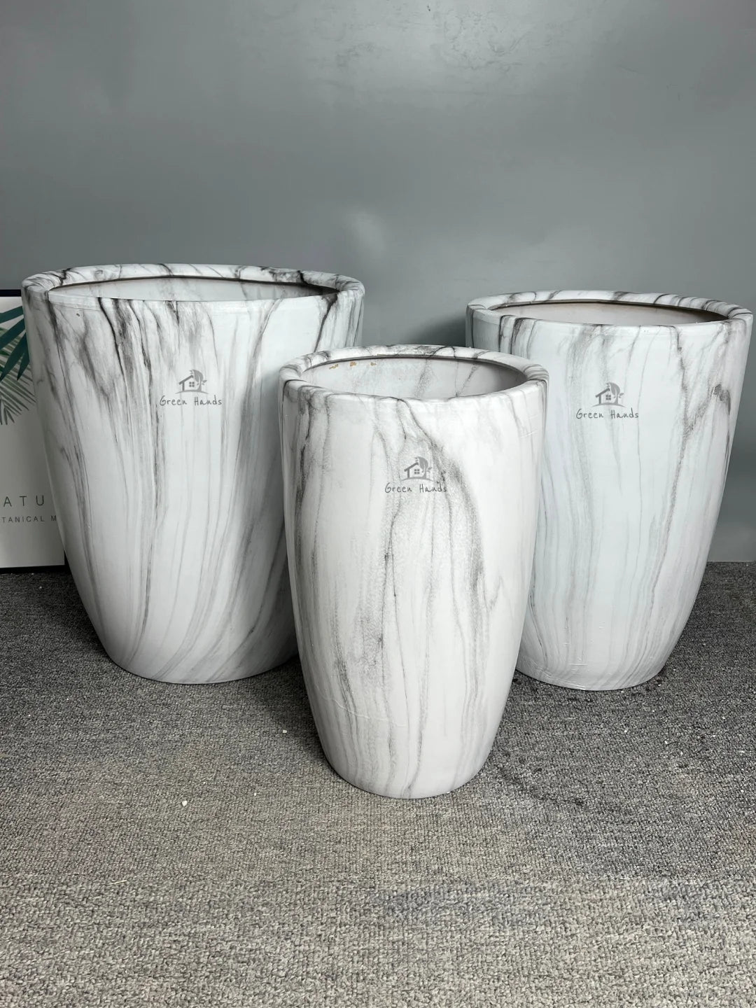 Premium Marble Grey Ceramic Pots: Tall Elegance in UAE