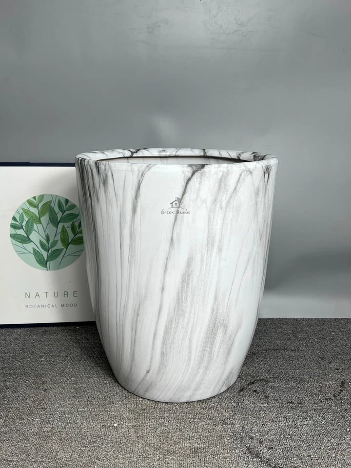 Premium Marble Grey Ceramic Pots: Tall Elegance in UAE