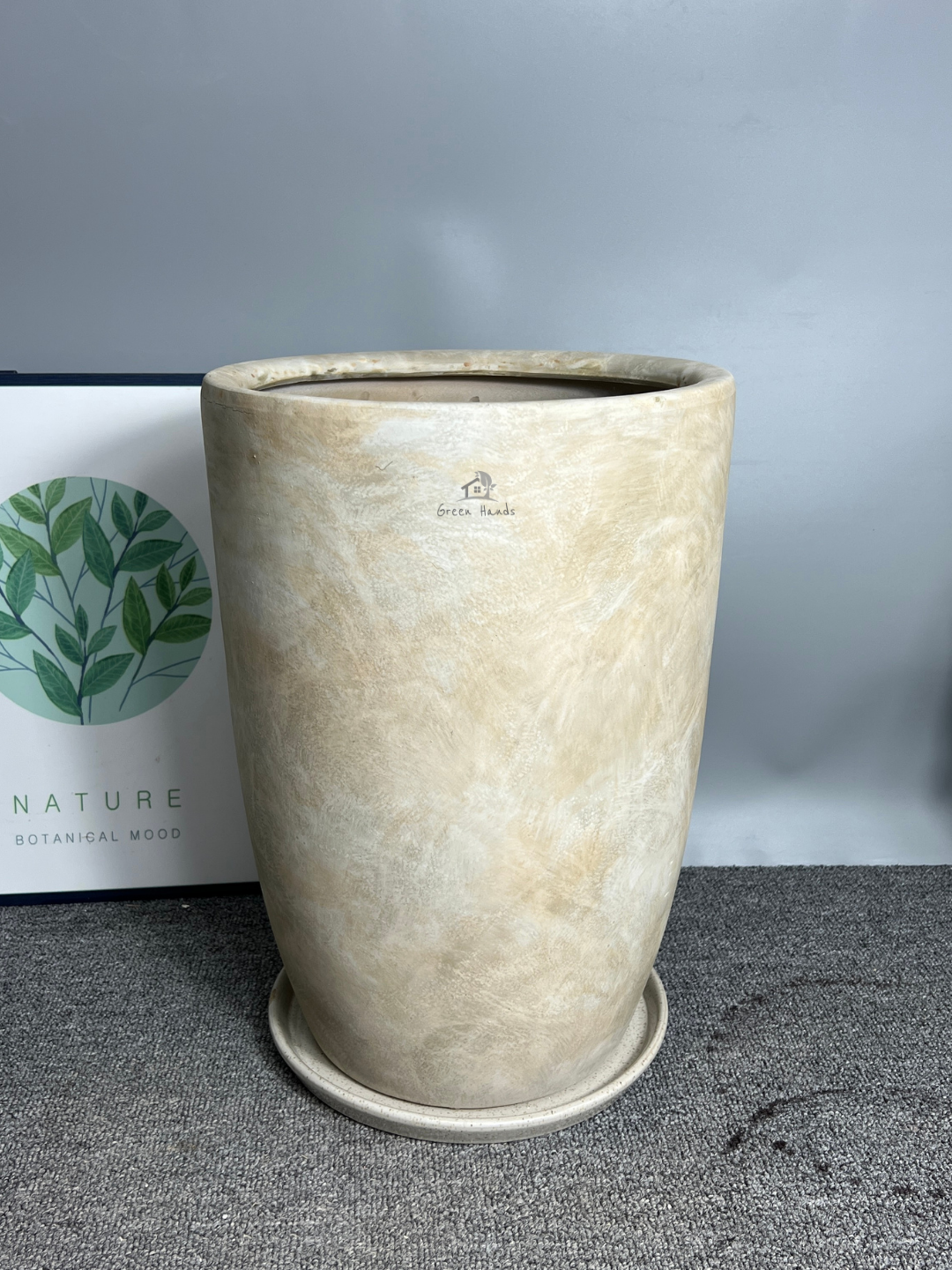 Elegant Egyptian Marble Slate Beige Ceramic Pots | Dubai & Abu Dhabi