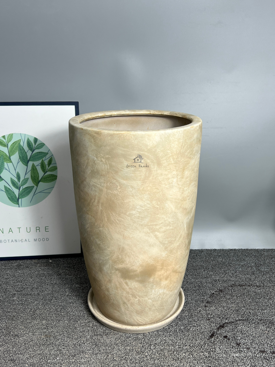 Elegant Egyptian Marble Slate Beige Ceramic Pots | Dubai & Abu Dhabi