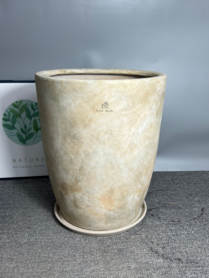 Elegant Egyptian Marble Slate Beige Ceramic Pots | Dubai & Abu Dhabi