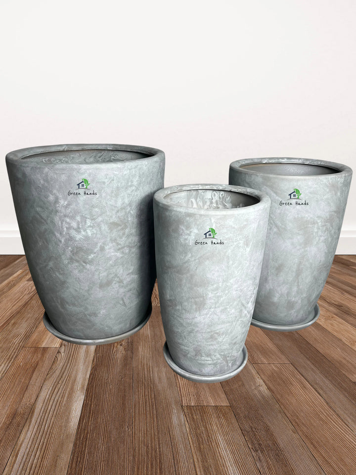 Egyptian Marble Grey Ceramic Pots | Dubai & Abu Dhabi