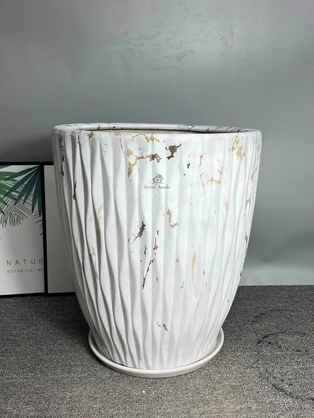 Premium Extra Large Marble Ceramic Pots Marble Gold XL