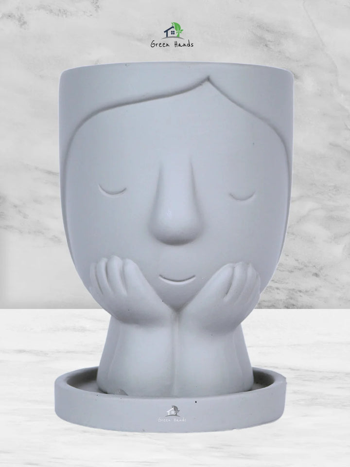 The Terracotta Little Girl Face Nordic Flower Pot - Sustainable Décor for your Home or Office