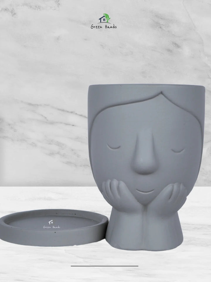 The Terracotta Little Girl Face Nordic Flower Pot - Sustainable Décor for your Home or Office