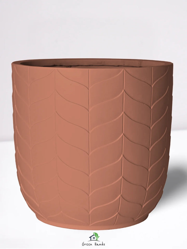 XL-Round-Plant-Pot-Majestic-Flora-Fiber-Pot-Coral-Red